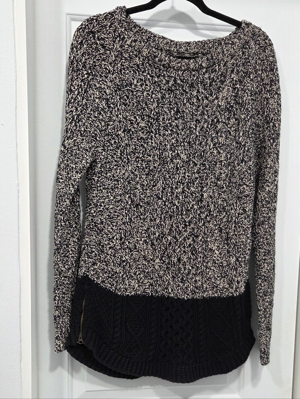 LL Bean Women's Signature Fisherman Cable Knit Sweater Size M 100% Cotton